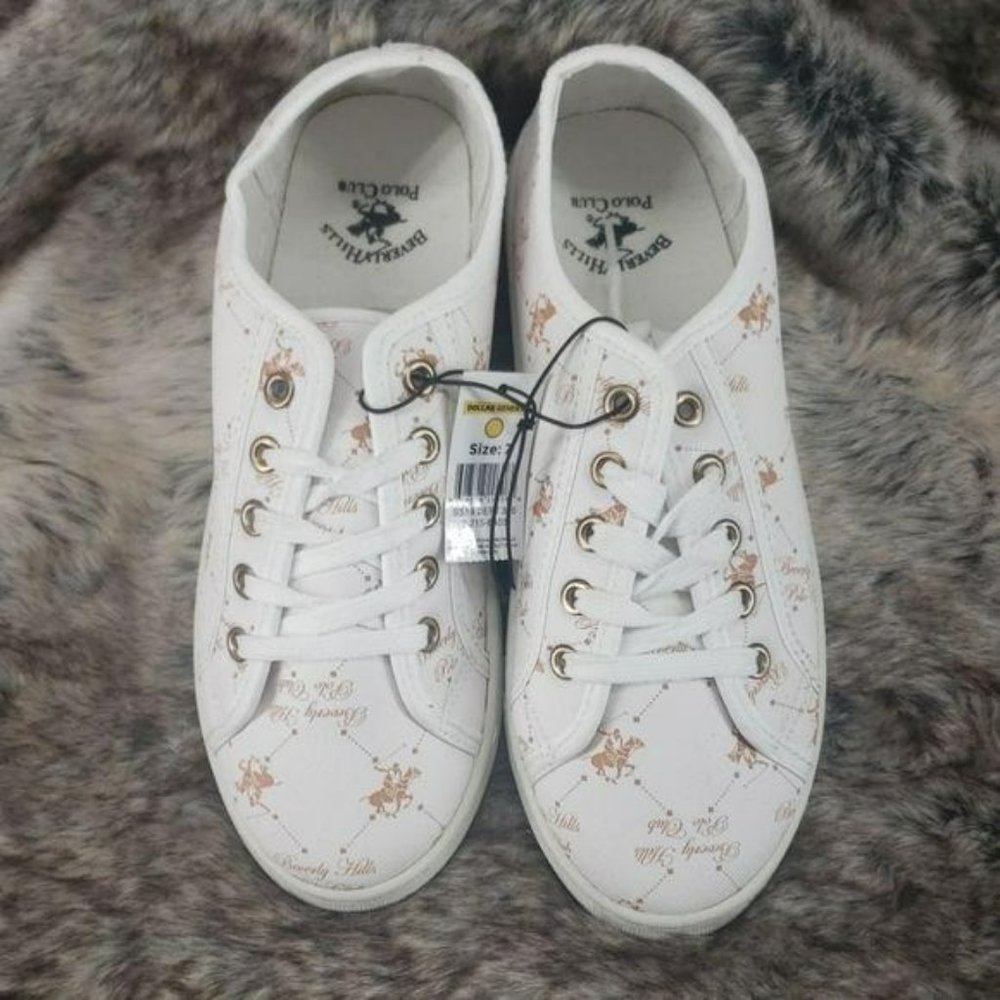 Beverly Hills Polo‎ Club White Canvas Shoes